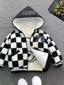 Versatile Fashion Trend Warm Jacket Clothing (Option: Black and white-2XL)